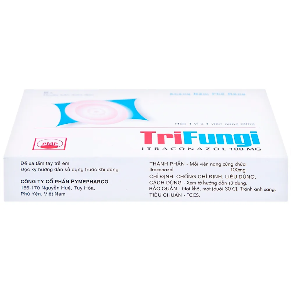 Hình ảnh Thuốc Trifungi Pymepharco điều trị nhiễm nấm Candida ở miệng - họng (1 vỉ x 4 viên)
