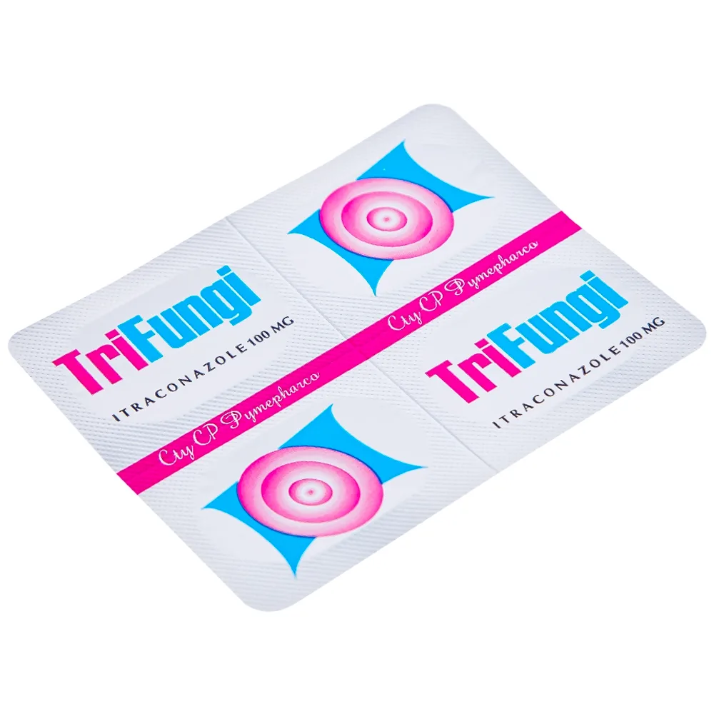 Hình ảnh Thuốc Trifungi Pymepharco điều trị nhiễm nấm Candida ở miệng - họng (1 vỉ x 4 viên)