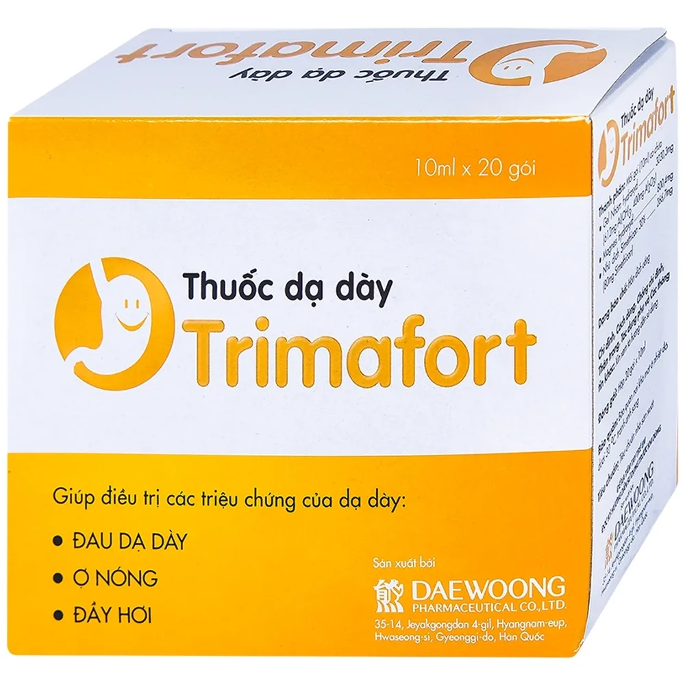 Hình ảnh Thuốc dạ dày Trimafort Daewoong điều trị đau dạ dày, ợ nóng, đầy hơi (20 gói x 10ml)