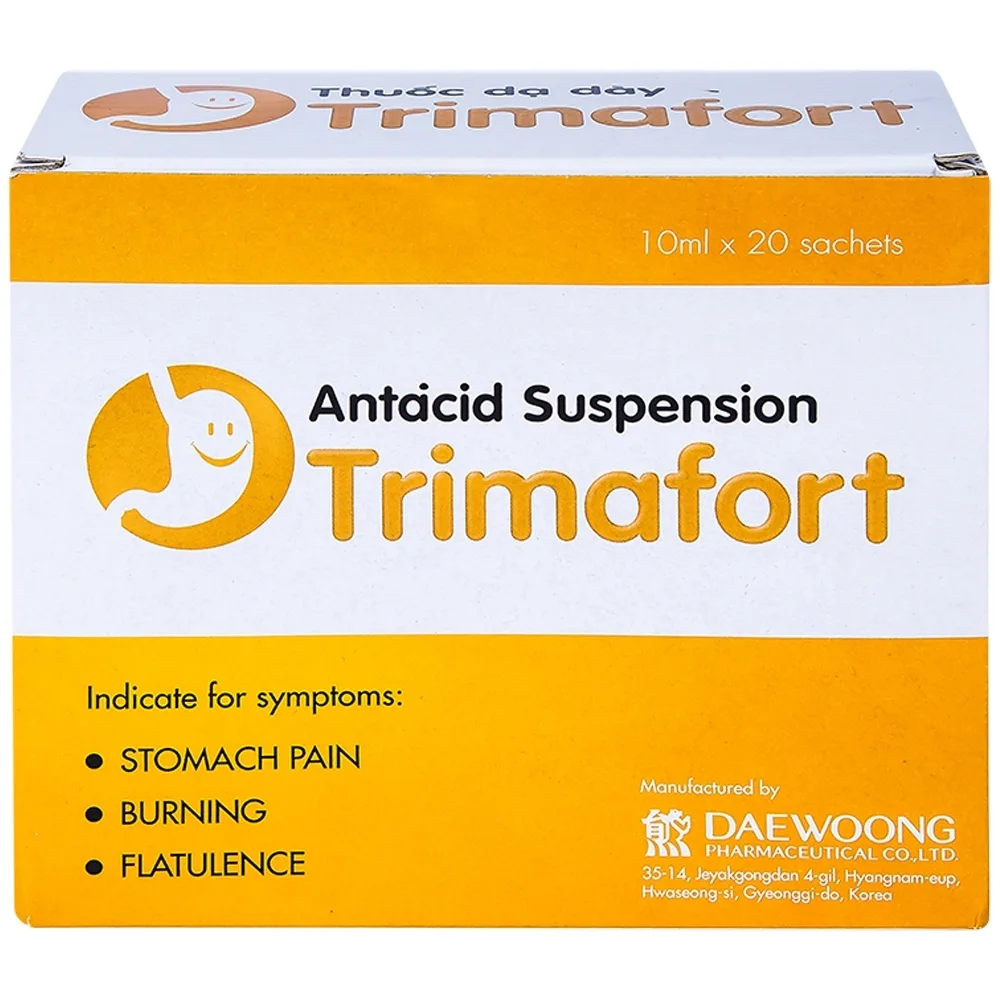 Hình ảnh Thuốc dạ dày Trimafort Daewoong điều trị đau dạ dày, ợ nóng, đầy hơi (20 gói x 10ml) 