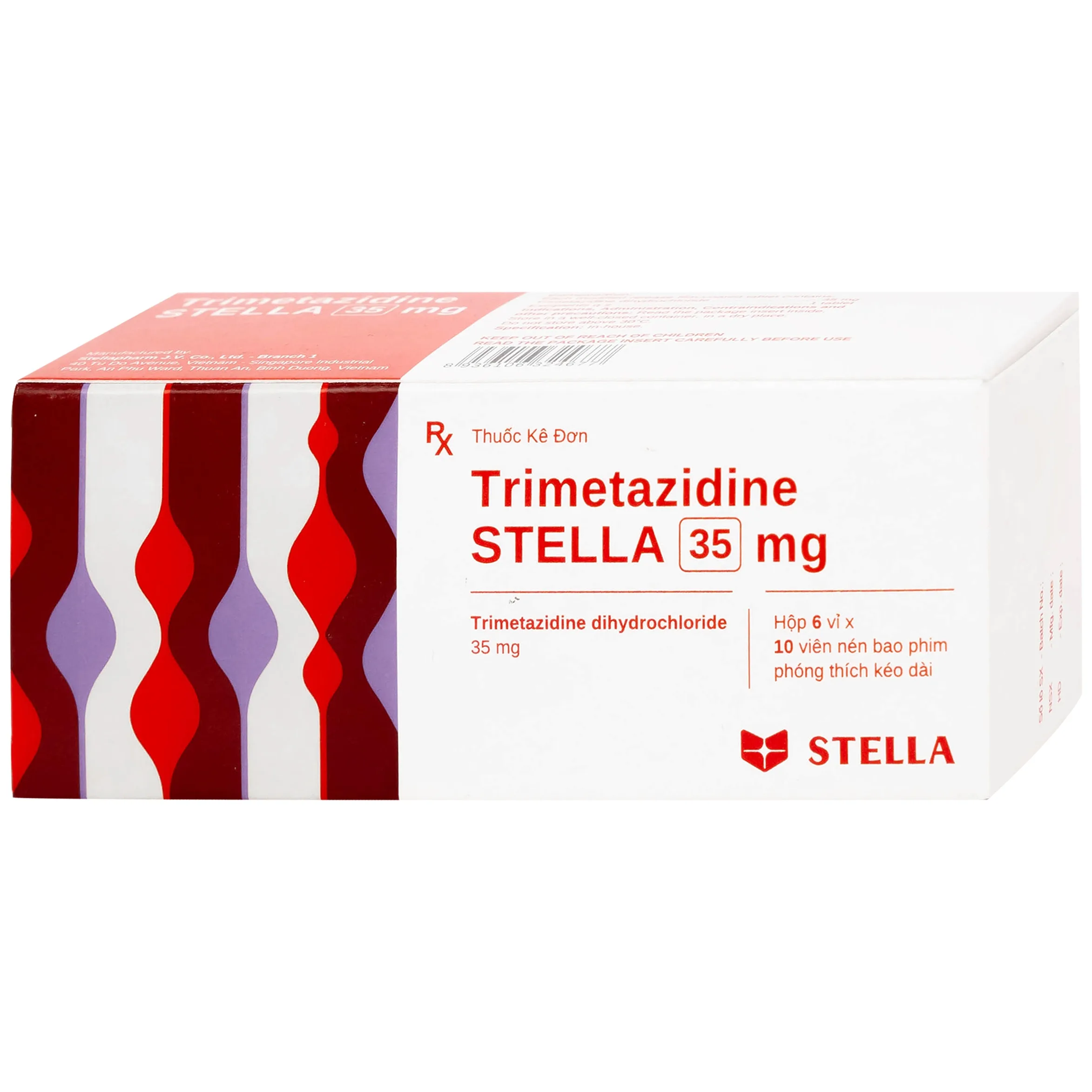 Hình ảnh Thuốc Trimetazidine 35mg Stella Pharm hỗ trợ điều trị triệu chứng đau thắt ngực ổn định (6 vỉ x 10 viên)