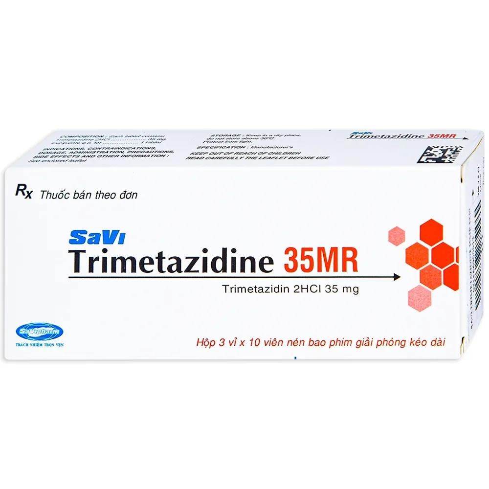 Hình ảnh Thuốc Savi Trimetazidine 35MR điều trị đau thắt ngực (3 vỉ x 10 viên)