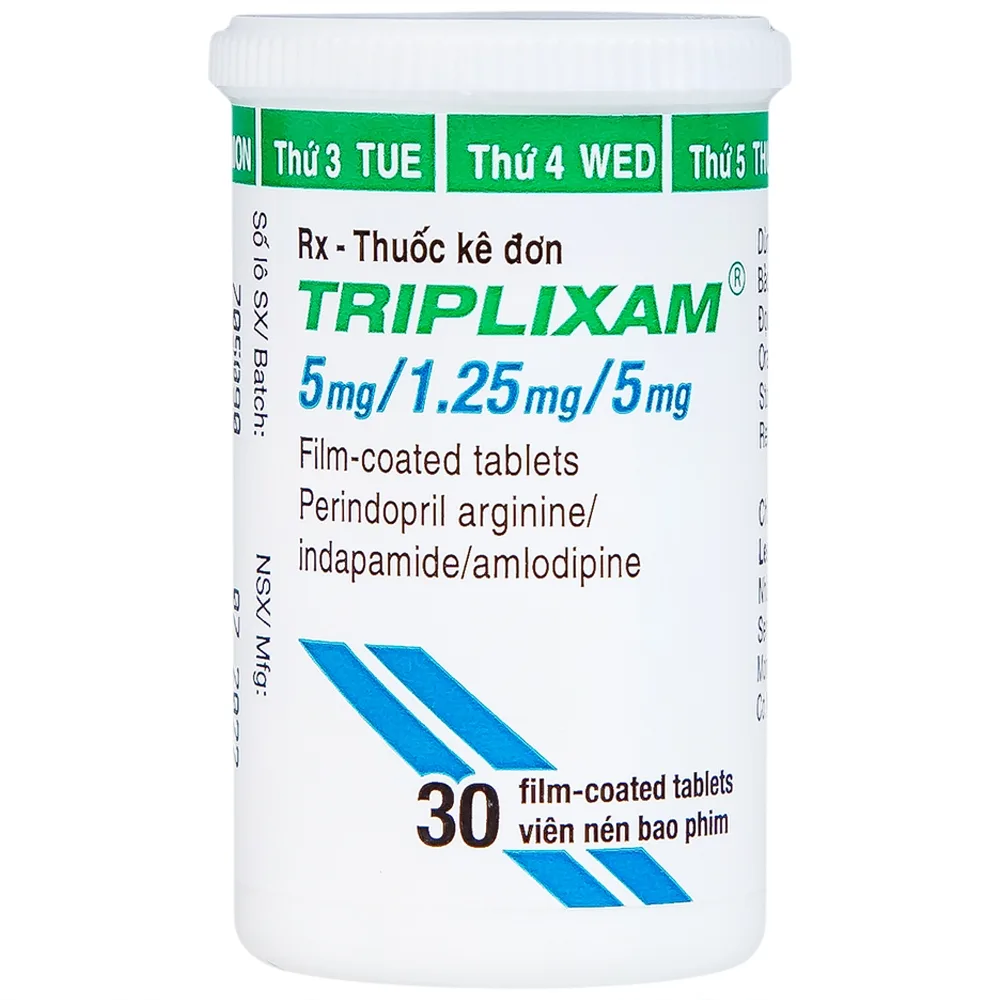 Hình ảnh Thuốc Triplixam 5mg/1.25mg/5mg Servier điều trị tăng huyết áp (30 viên)