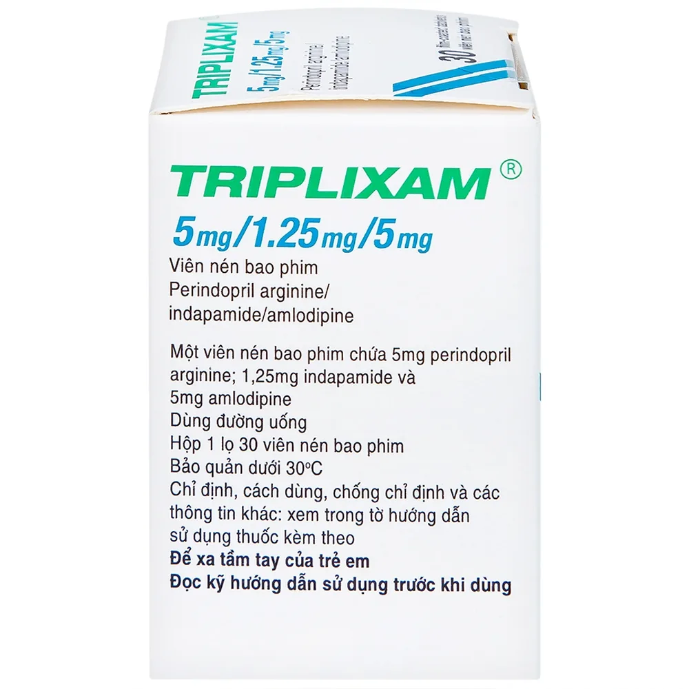Hình ảnh Thuốc Triplixam 5mg/1.25mg/5mg Servier điều trị tăng huyết áp (30 viên)