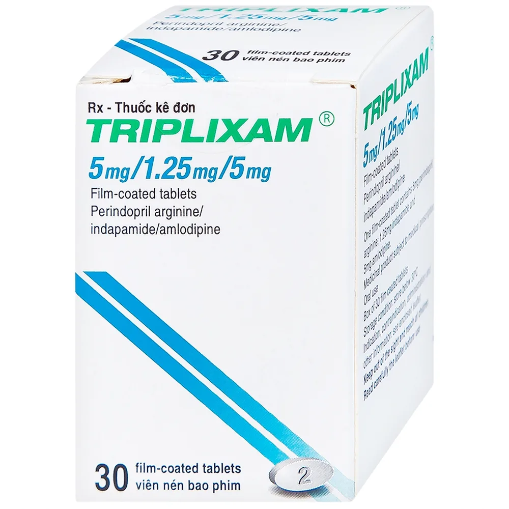Hình ảnh Thuốc Triplixam 5mg/1.25mg/5mg Servier điều trị tăng huyết áp (30 viên)