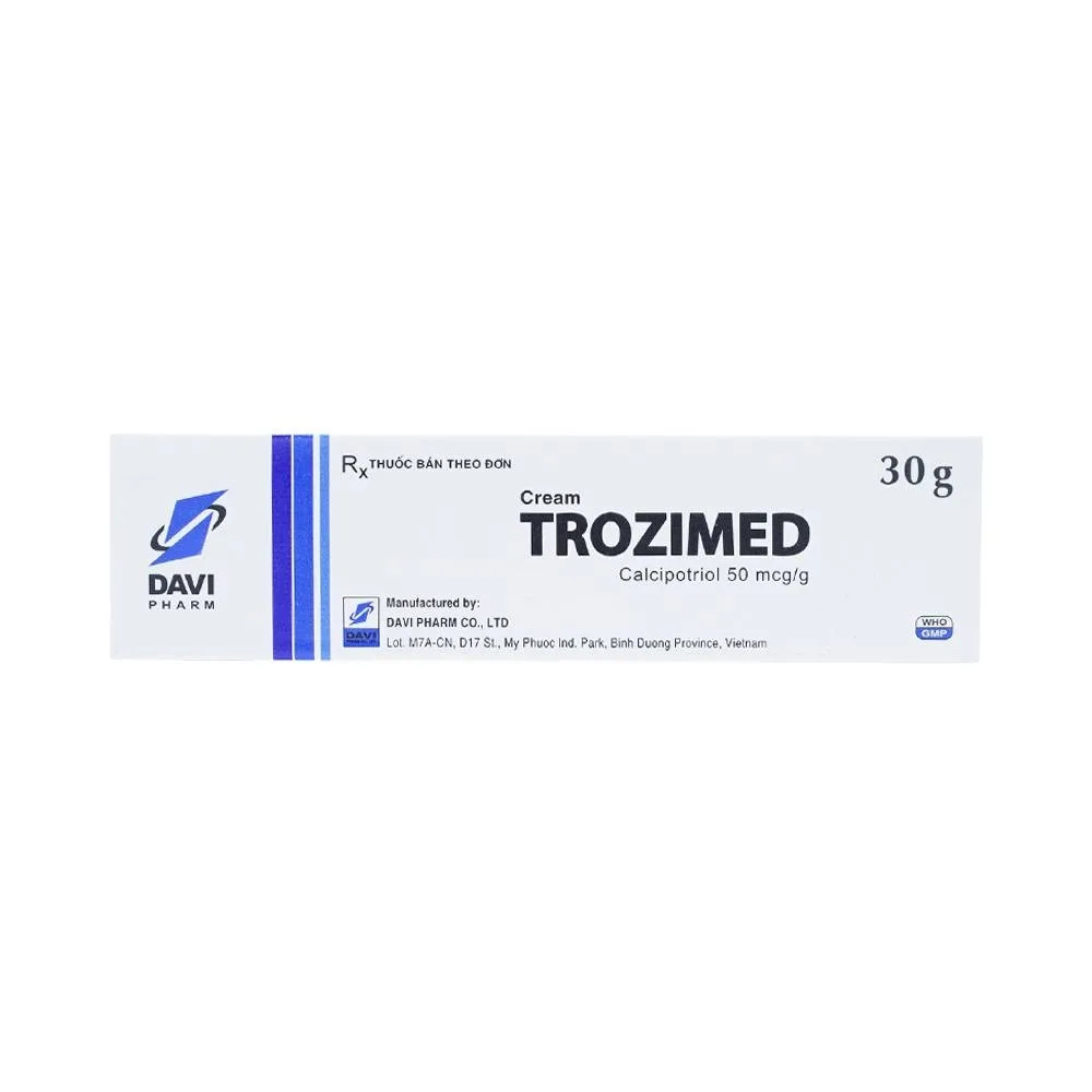 Hình ảnh Kem bôi Cream Trozimed Davipharm điều trị vẩy nến mảng nhẹ và vừa (30g)