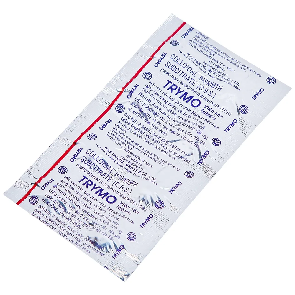 Hình ảnh Thuốc Trymo Raptakos điều trị điều trị loét tá tràng, viêm dạ dày (14 vỉ x 8 viên)