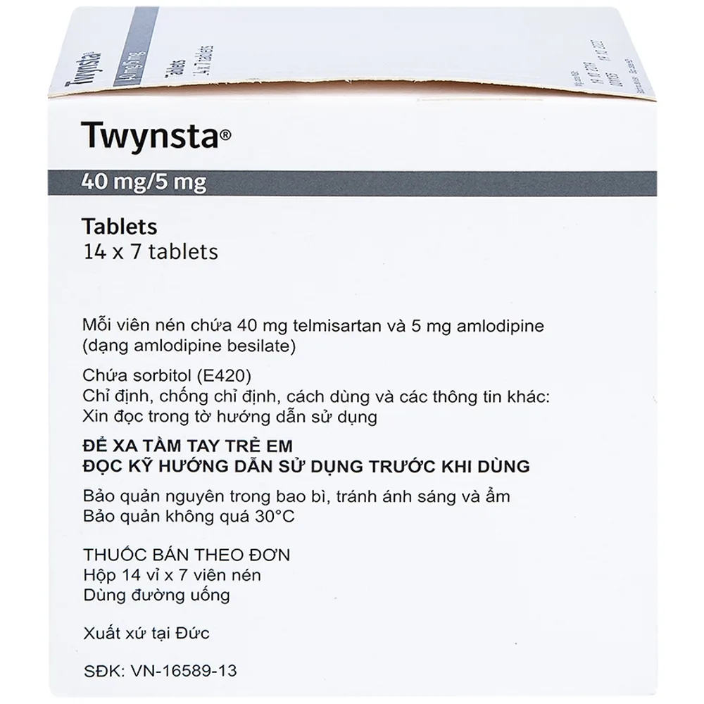 Hình ảnh Thuốc Twynsta 40mg/5mg Boehringer điều trị tăng huyết áp vô căn (14 vỉ x 7 viên)