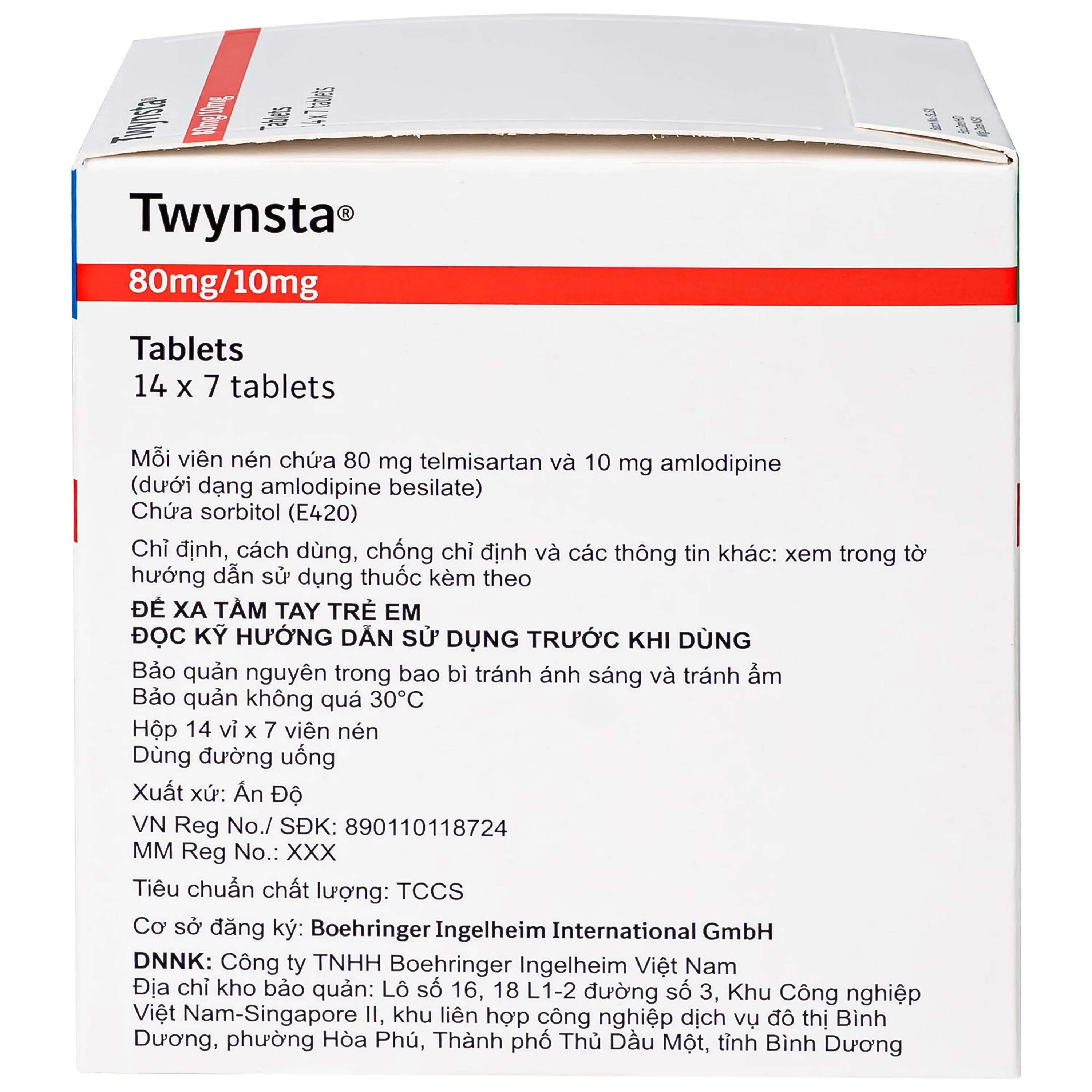 Hình ảnh Thuốc Twynsta 80mg/10mg Boehringer điều trị tăng huyết áp vô căn (14 vỉ x 7 viên)