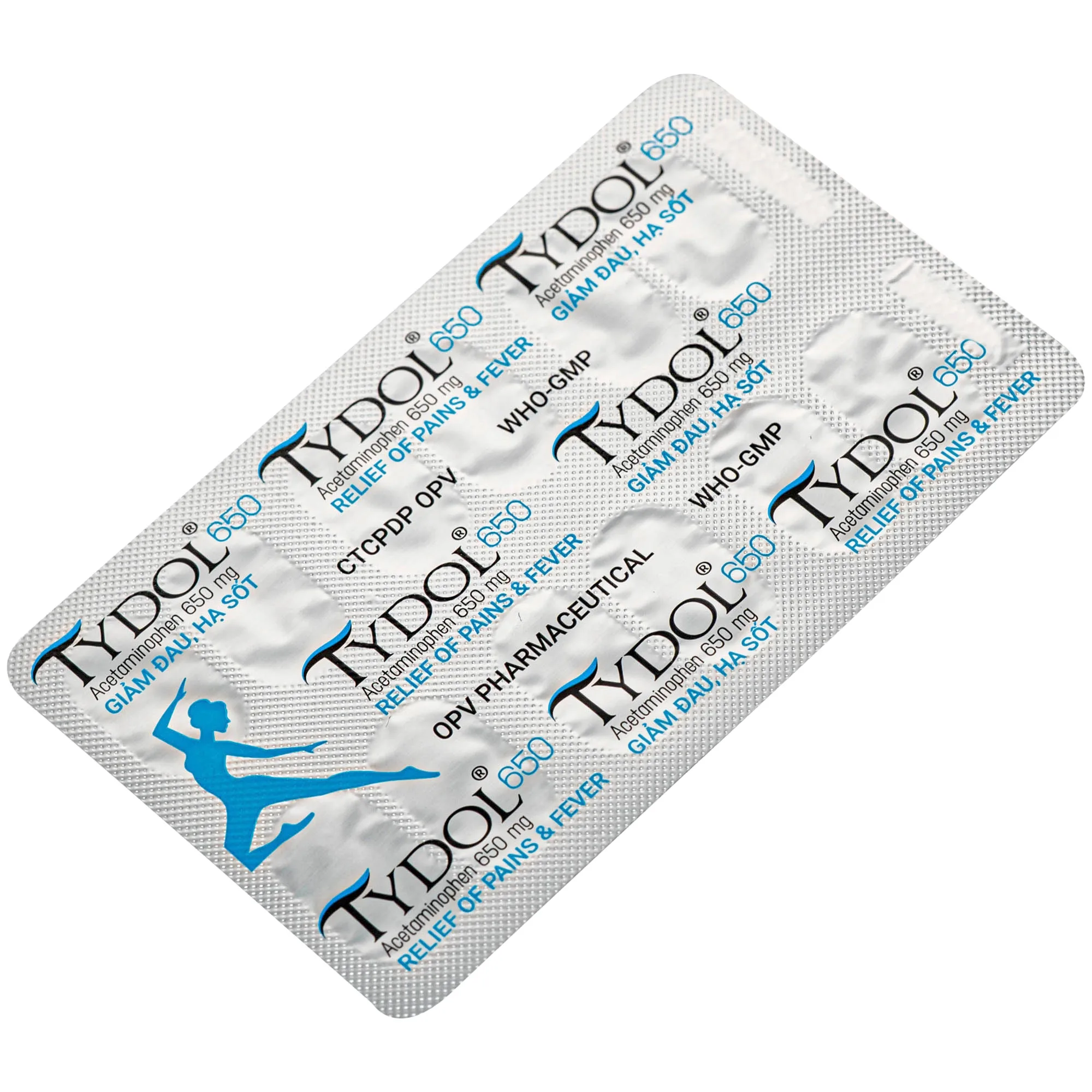Hình ảnh Thuốc Tydol 650 OPV giảm đau và hạ sốt từ nhẹ đến trung bình (10 vỉ x 12 viên)