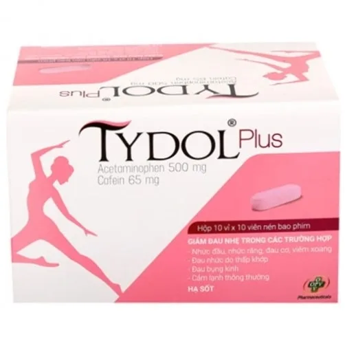 Hình ảnh Thuốc Tydol Plus 500/65mg OPV giảm đau và hạ sốt (10 vỉ x 10 viên)