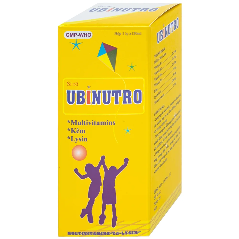 Hình ảnh Siro Ubinutro Nam Hà bổ sung các acid amin, vitamin và kẽm (120ml)