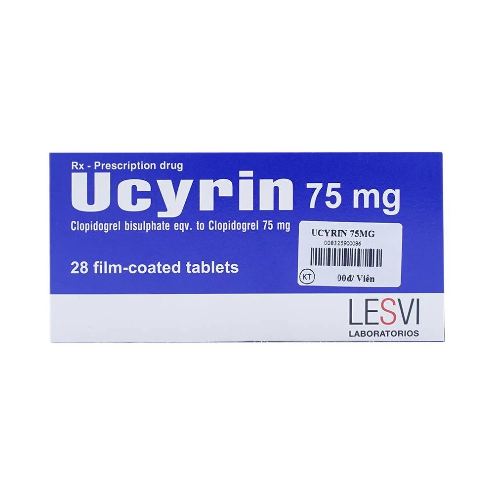 Hình ảnh Thuốc Ucyrin 75mg Lesvi giảm những biến cố xơ vữa động mạch (2 vỉ x 14 viên)