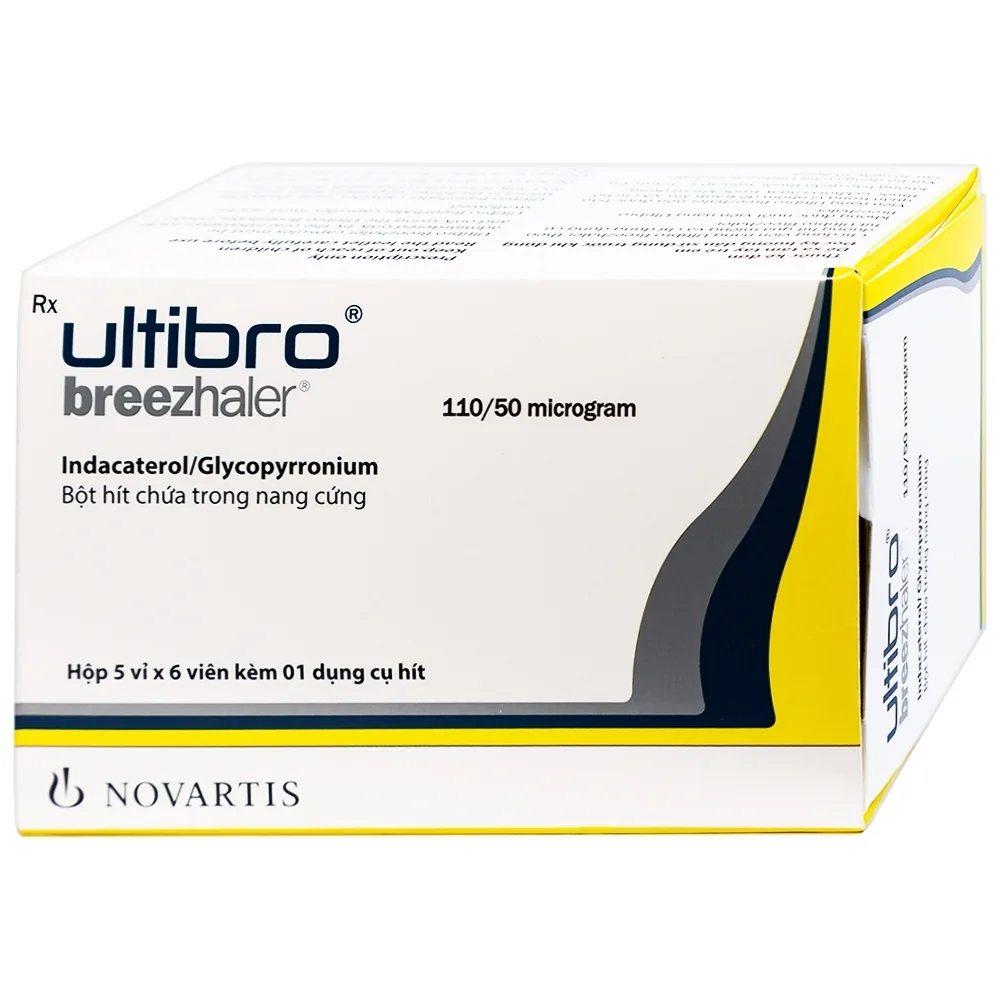 Hình ảnh Thuốc Ultibro Breezhaler Novartis điều trị giảm triệu chứng bệnh phổi mạn tính tắc nghẽn (5 vỉ x 6 viên)