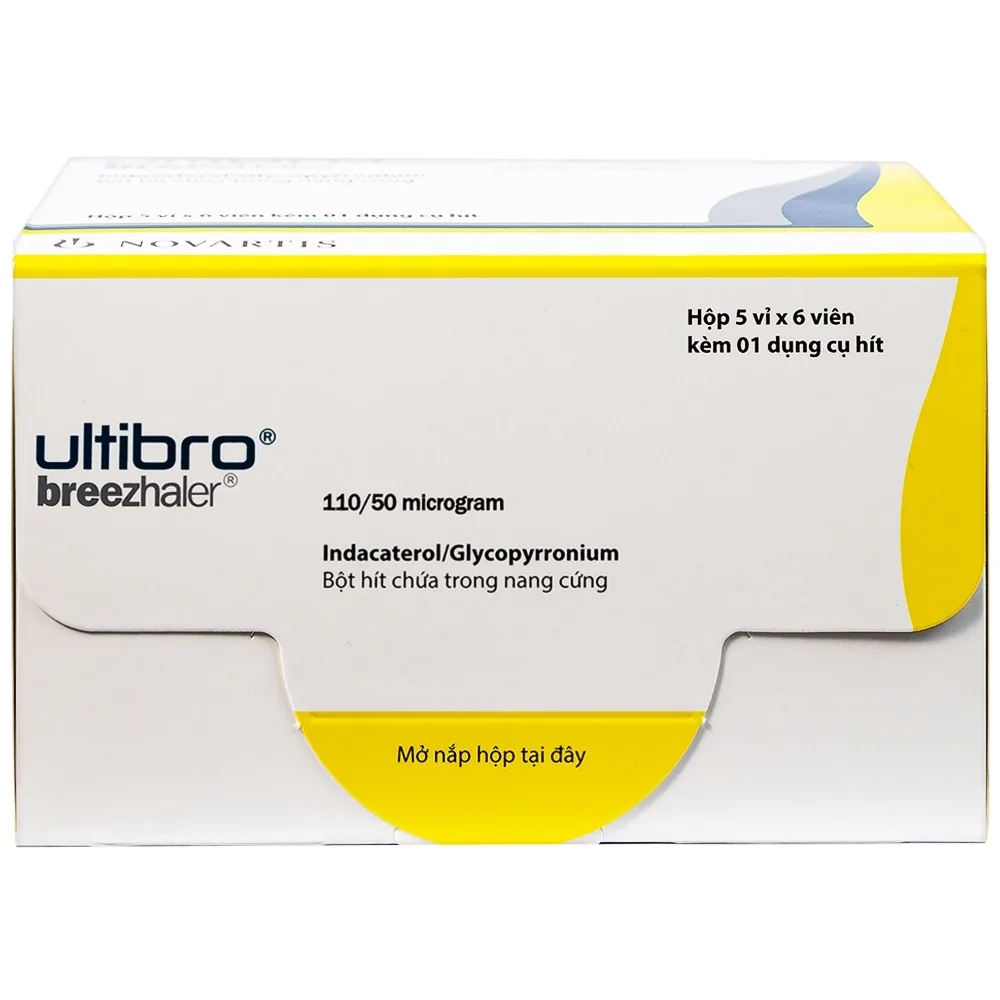 Hình ảnh Thuốc Ultibro Breezhaler Novartis điều trị giảm triệu chứng bệnh phổi mạn tính tắc nghẽn (5 vỉ x 6 viên)
