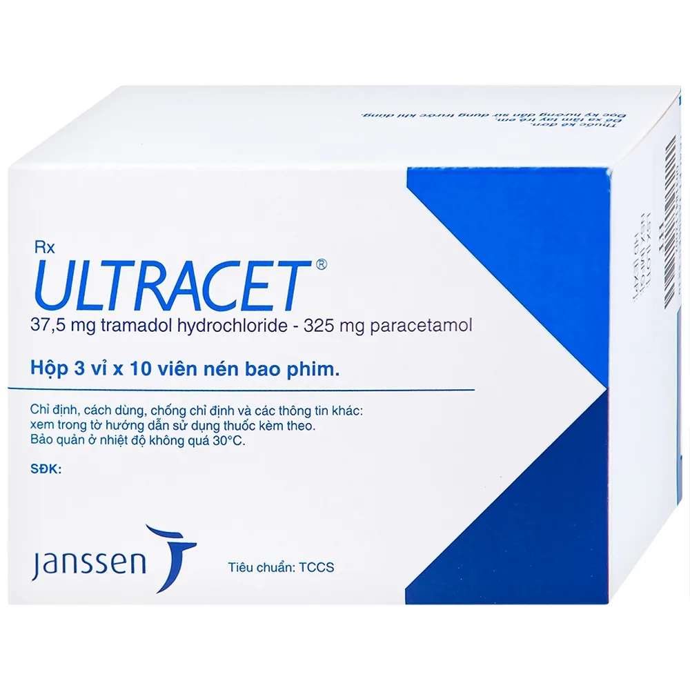 Hình ảnh Thuốc Ultracet Janssen hỗ trợ điều trị cơn đau từ trung bình đến nặng (3 vỉ x 10 viên)