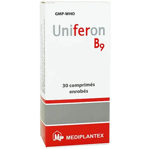 Hình ảnh Thuốc Uniferon B9 Mediplantex điều trị thiếu máu do thiếu sắt và acid folic (3 vỉ x 10 viên)
