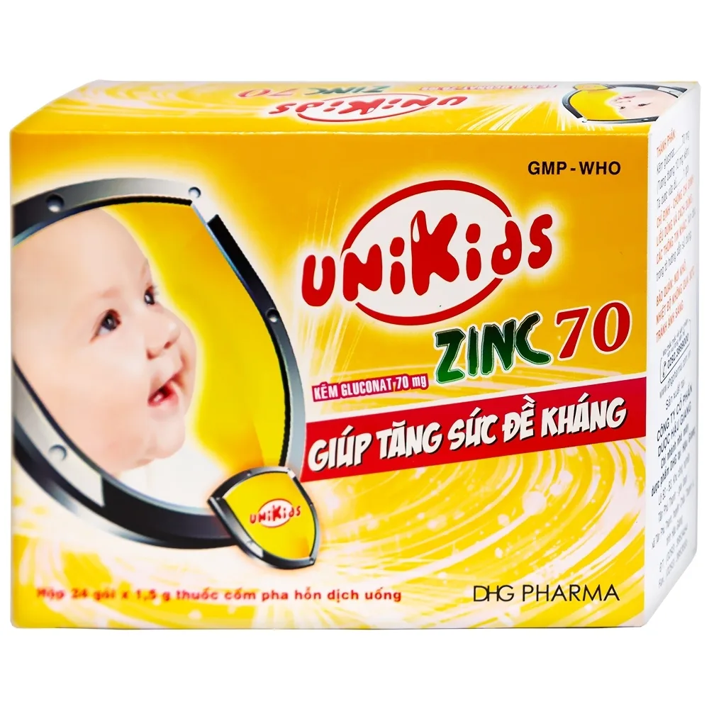Hình ảnh Cốm Unikids Zinc 70 DHG tăng cường sức đề kháng (24 gói x 1.5g)