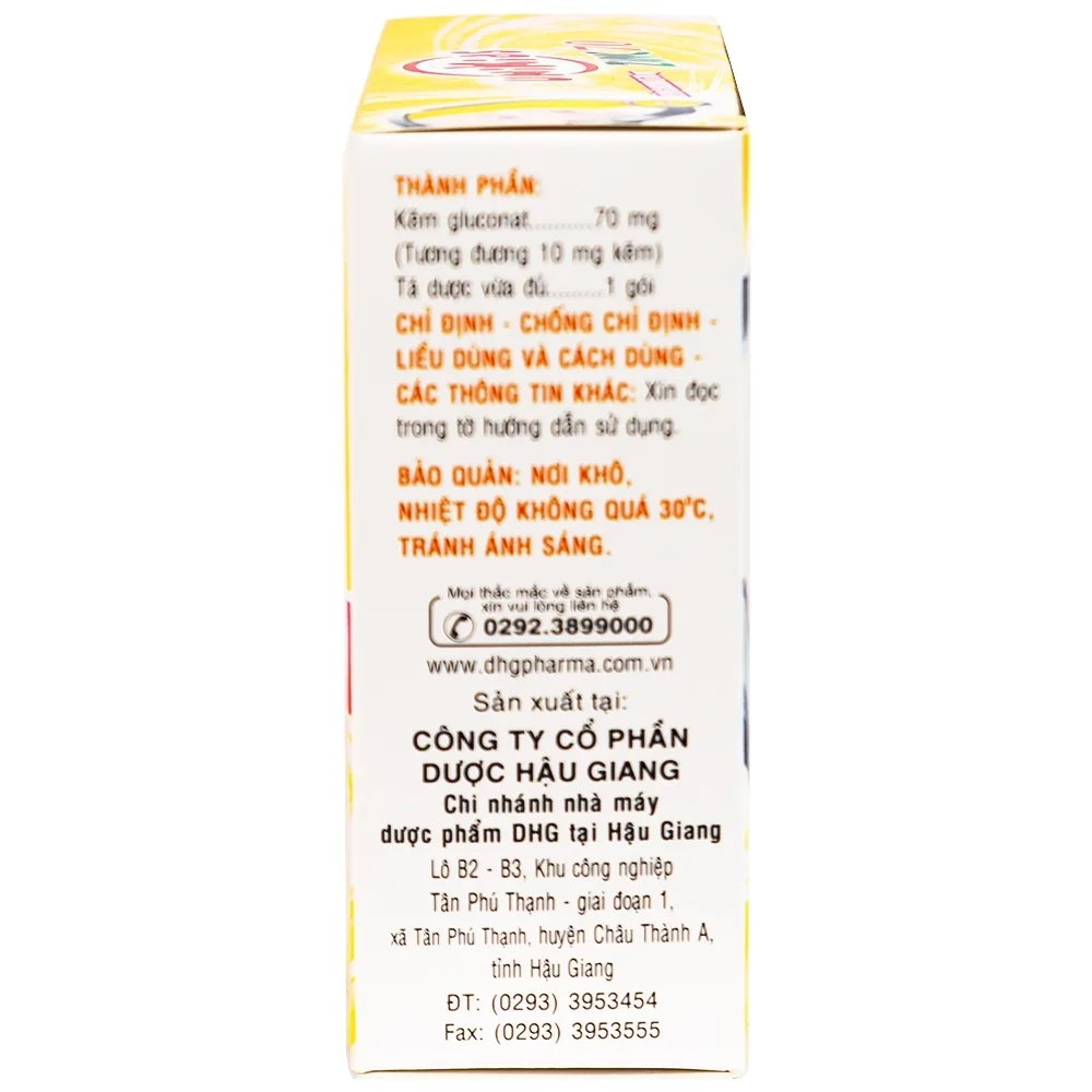 Hình ảnh Cốm Unikids Zinc 70 DHG tăng cường sức đề kháng (24 gói x 1.5g)