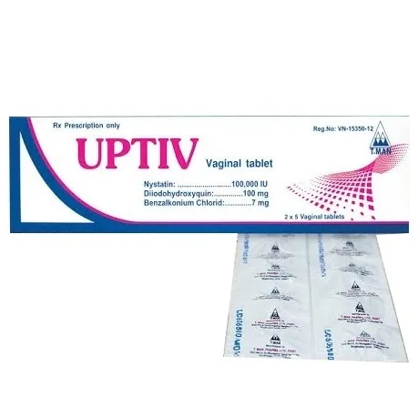 Hình ảnh Viên đặt âm đạo Uptiv T.Man Pharma điều trị nấm Candida ở âm hộ, âm đạo (2 vỉ x 5 viên)