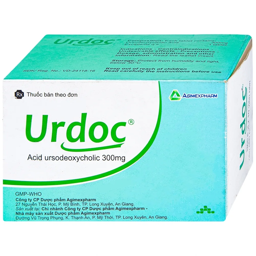 Hình ảnh Thuốc Urdoc 300mg Agimexpharm viêm túi mật mạn, viêm đường mật (8 vỉ x 10 viên)