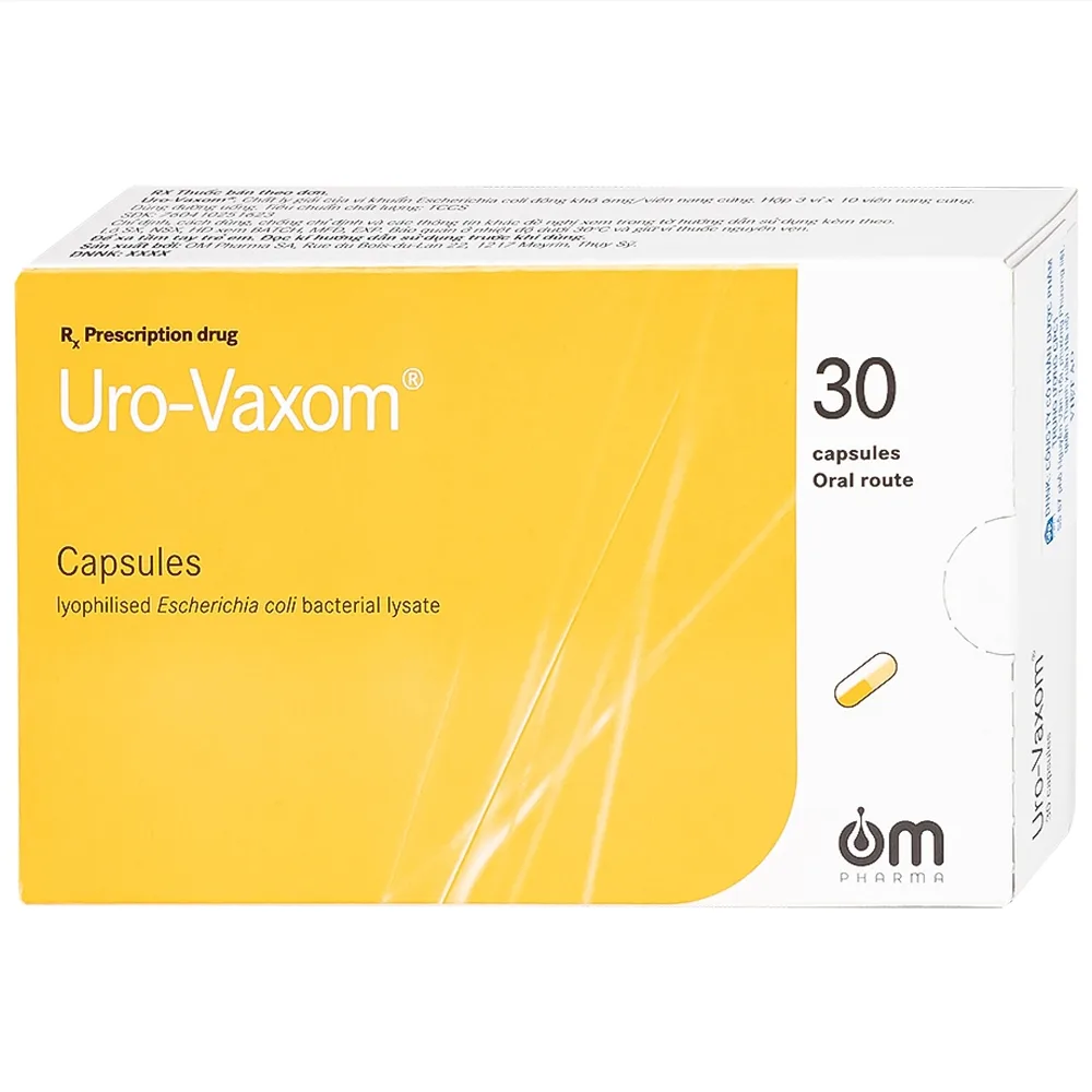 Hình ảnh Thuốc Uro-Vaxom OM Pharma tăng cường miễn dịch do nhiễm khuẩn đường tiết niệu (3 vỉ x 10 viên)
