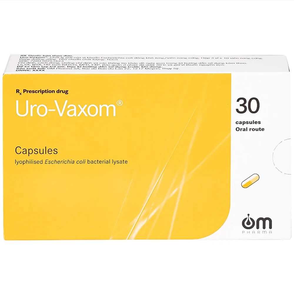 Hình ảnh Thuốc Uro-Vaxom OM Pharma tăng cường miễn dịch do nhiễm khuẩn đường tiết niệu (3 vỉ x 10 viên)