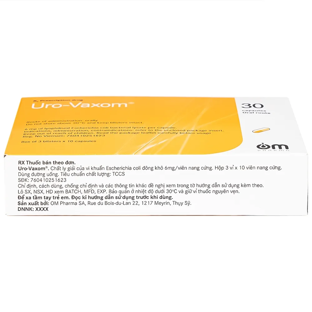 Hình ảnh Thuốc Uro-Vaxom OM Pharma tăng cường miễn dịch do nhiễm khuẩn đường tiết niệu (3 vỉ x 10 viên)