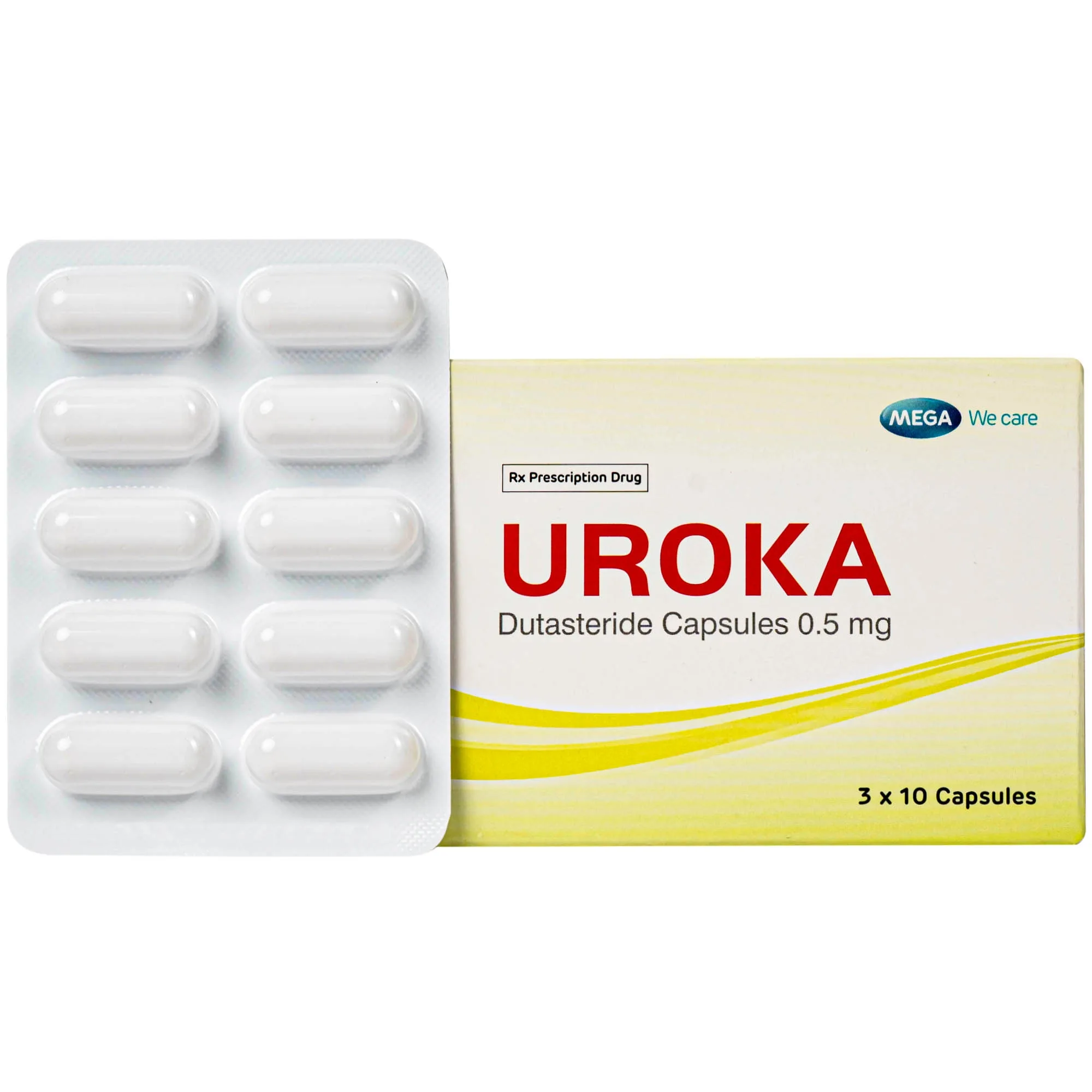 Hình ảnh Thuốc Uroka 0.5mg Điều trị và ngăn tiến triển bệnh tăng sản lành tính tuyến tiền liệt(3 vỉ x 10 viên)