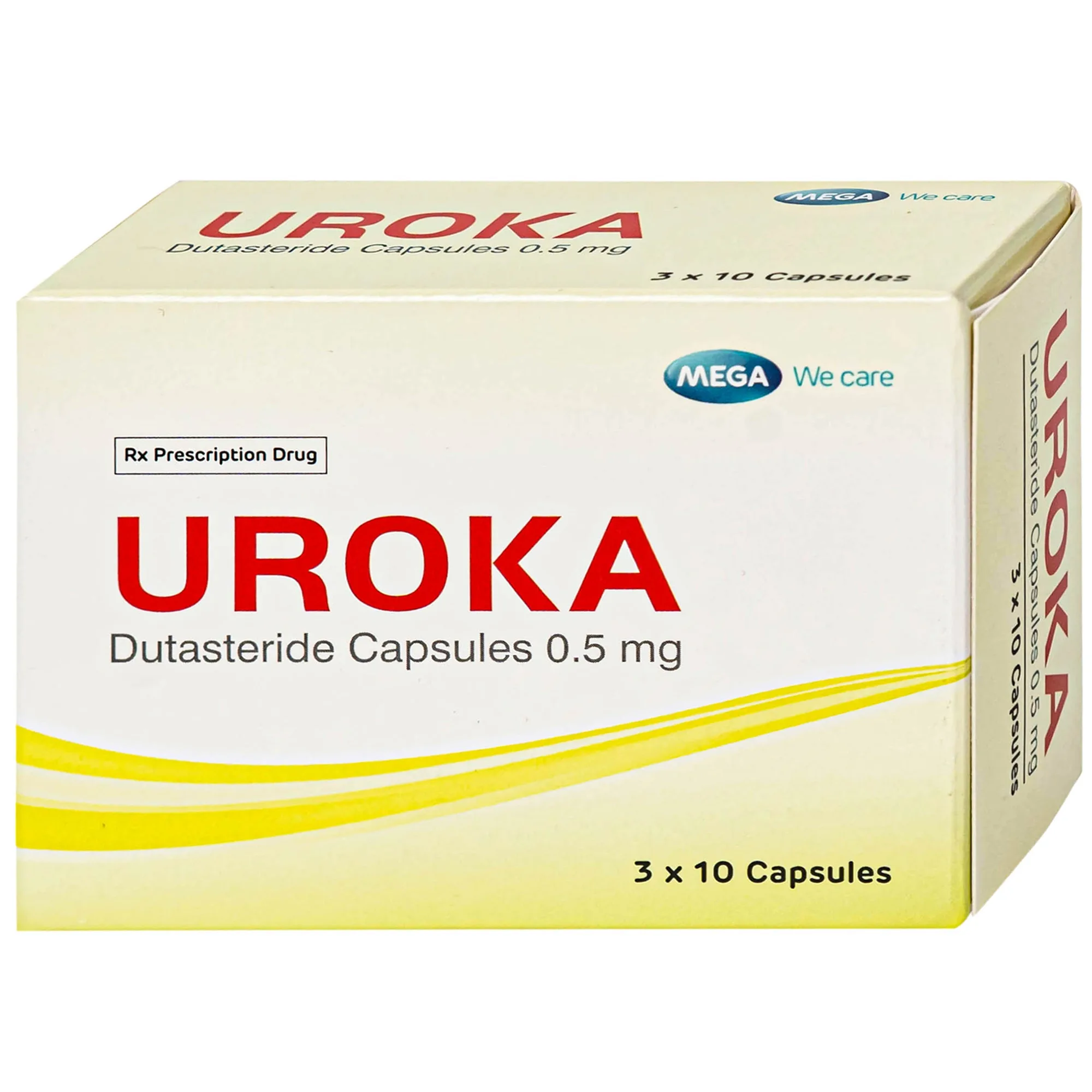 Hình ảnh Thuốc Uroka 0.5mg Điều trị và ngăn tiến triển bệnh tăng sản lành tính tuyến tiền liệt(3 vỉ x 10 viên)