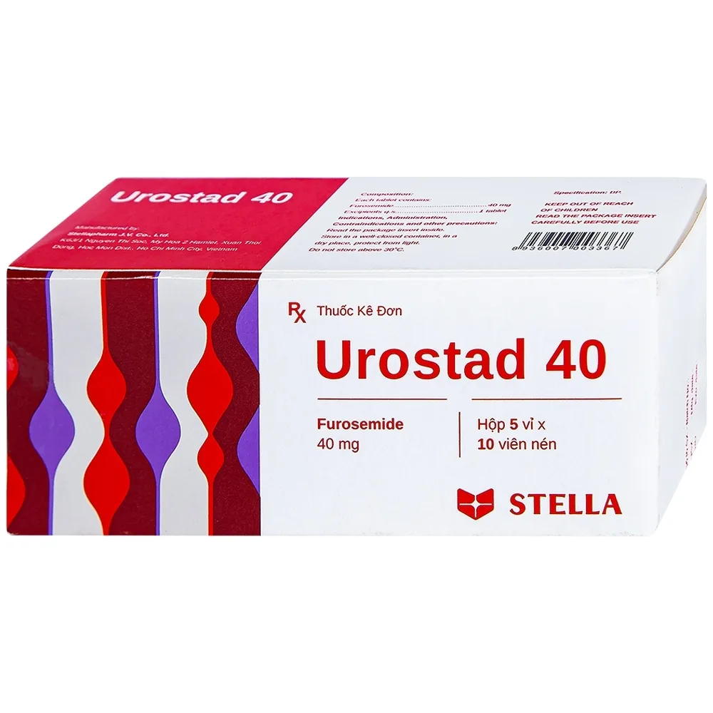 Hình ảnh Thuốc Urostad 40 Stella điều trị phù phổi cấp (5 vỉ x 10 viên)