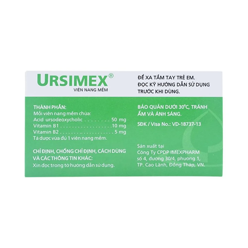 Hình ảnh Thuốc Ursimex Imexpharm cải thiện chức năng gan (6 vỉ x 10 viên)
