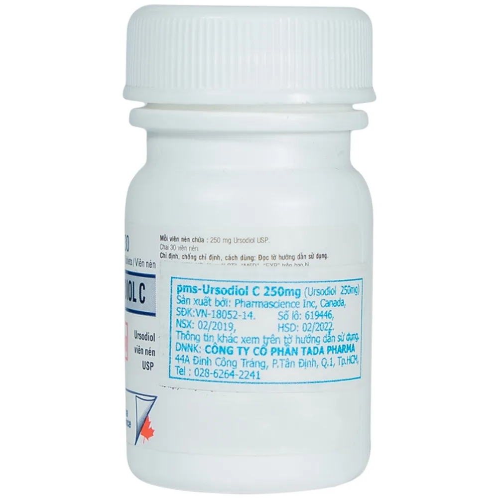 Hình ảnh Thuốc Ursodiol C 250mg PharmaScience điều trị xơ gan ứ mật, làm tan sỏi mật (30 viên)