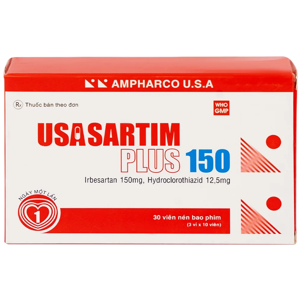 Hình ảnh Thuốc Usasartim Plus 150 Ampharco điều trị tăng huyết áp (3 vỉ x 10 viên)