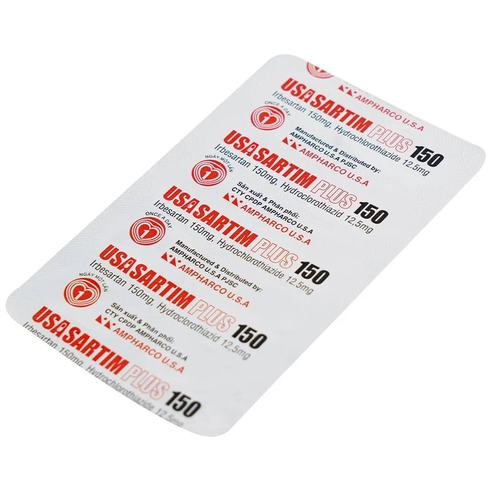 Hình ảnh Thuốc Usasartim Plus 150 Ampharco điều trị tăng huyết áp (3 vỉ x 10 viên)