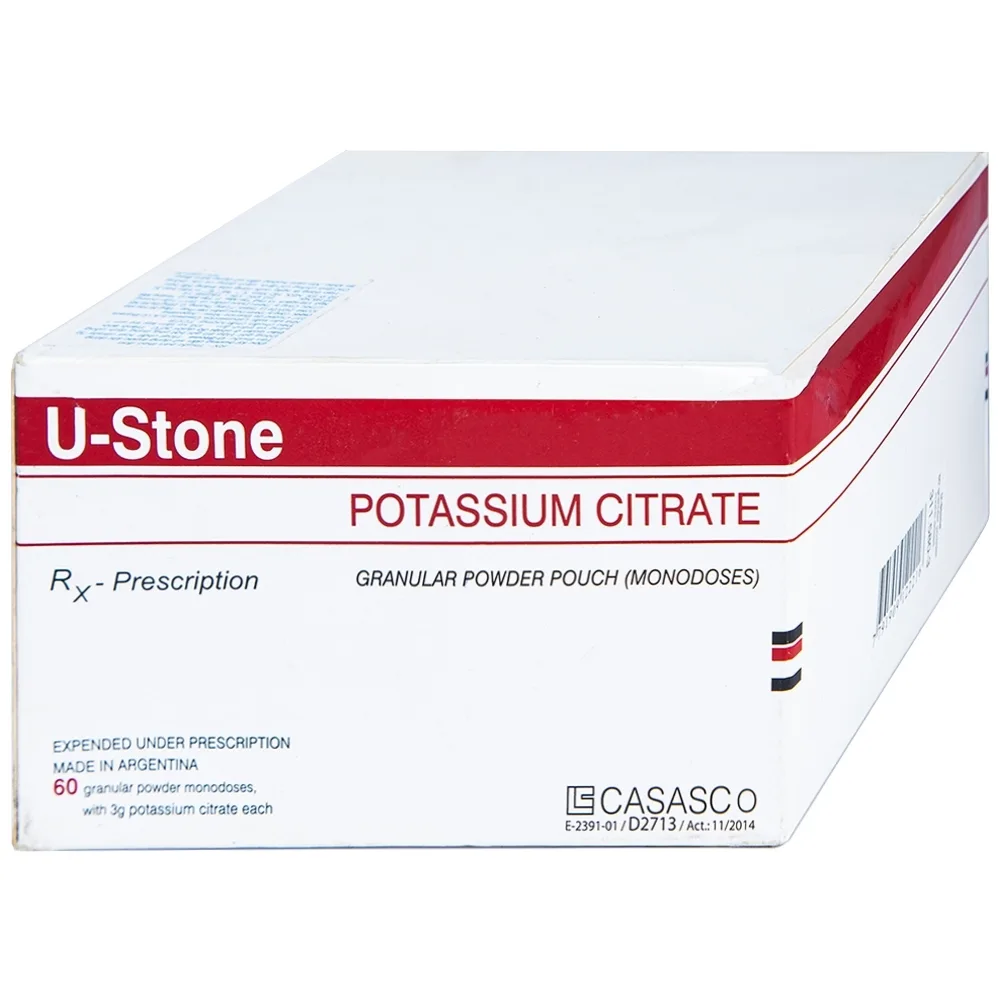 Hình ảnh Bột pha uống U-Stone Casasco điều trị và phòng ngừa sỏi thận (60 gói)