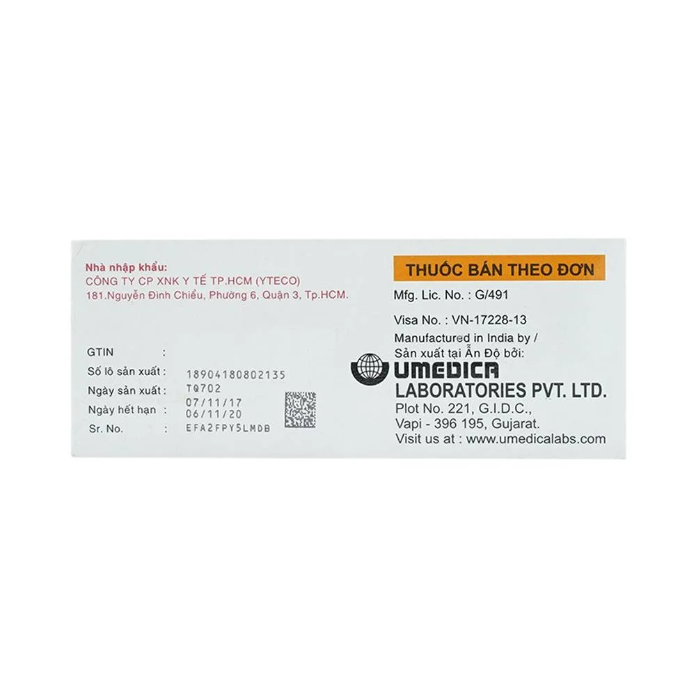 Hình ảnh Thuốc Utralene-50 Umedica điều trị trầm cảm (10 vỉ x 10 viên)