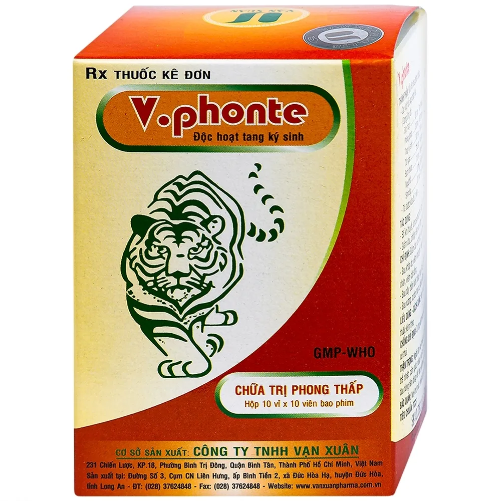 Hình ảnh Thuốc V.phonte Vạn Xuân chữa trị phong thấp (10 vỉ x 10 viên)