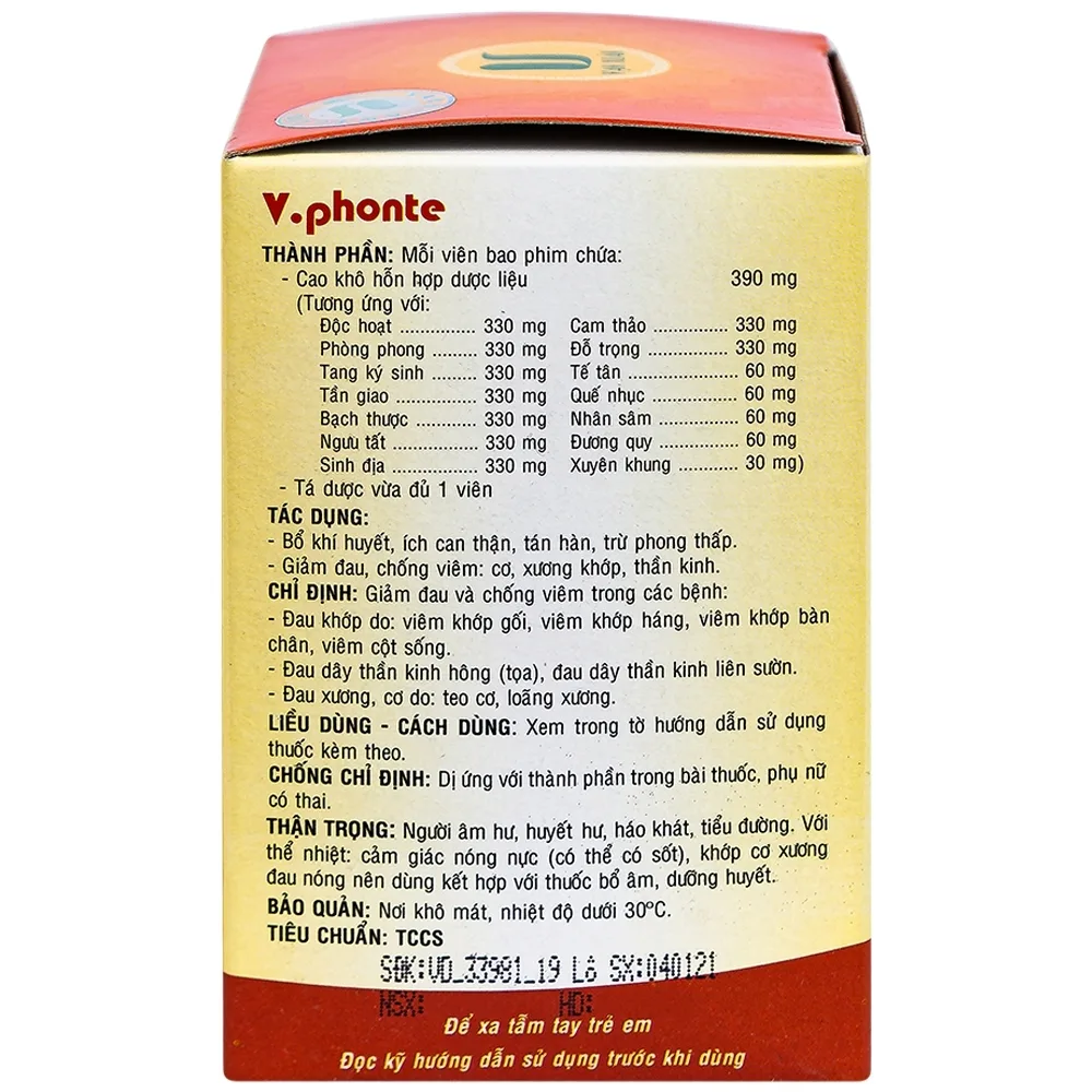 Hình ảnh Thuốc V.phonte Vạn Xuân chữa trị phong thấp (10 vỉ x 10 viên)