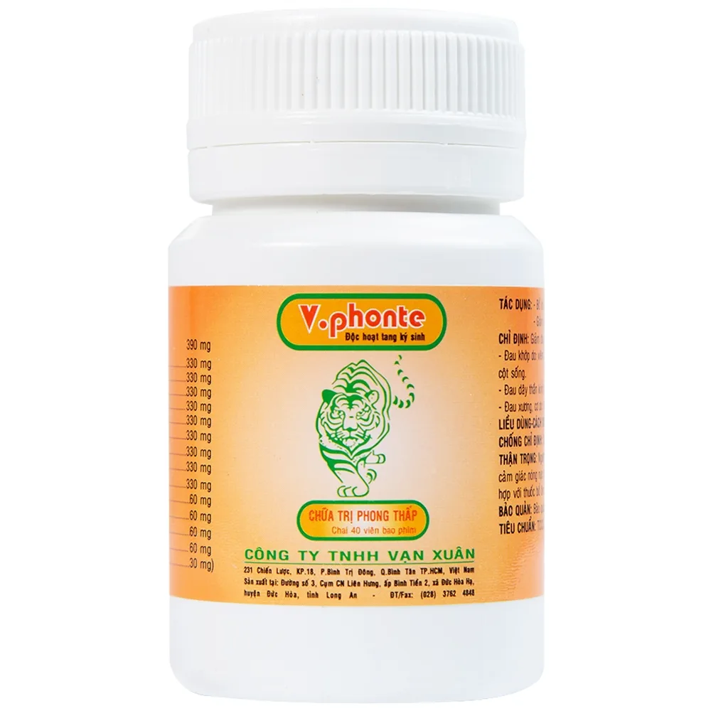 Hình ảnh Thuốc V.phonte Vạn Xuân chữa trị phong thấp (40 viên)