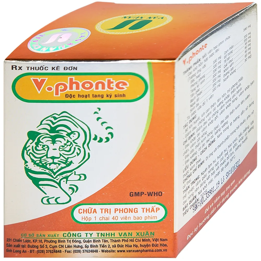 Hình ảnh Thuốc V.phonte Vạn Xuân chữa trị phong thấp (40 viên)