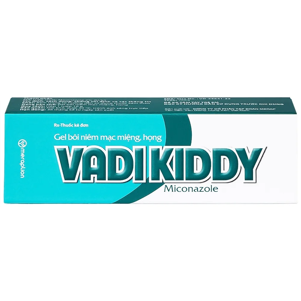 Hình ảnh Gel niêm mạc miệng họng Vadikddy 10g Merap Gel điều trị nấm candida