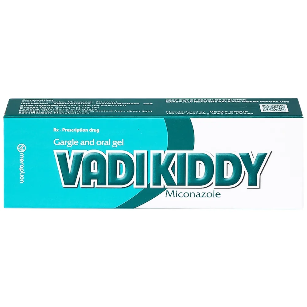 Hình ảnh Gel niêm mạc miệng họng Vadikddy 10g Merap Gel điều trị nấm candida