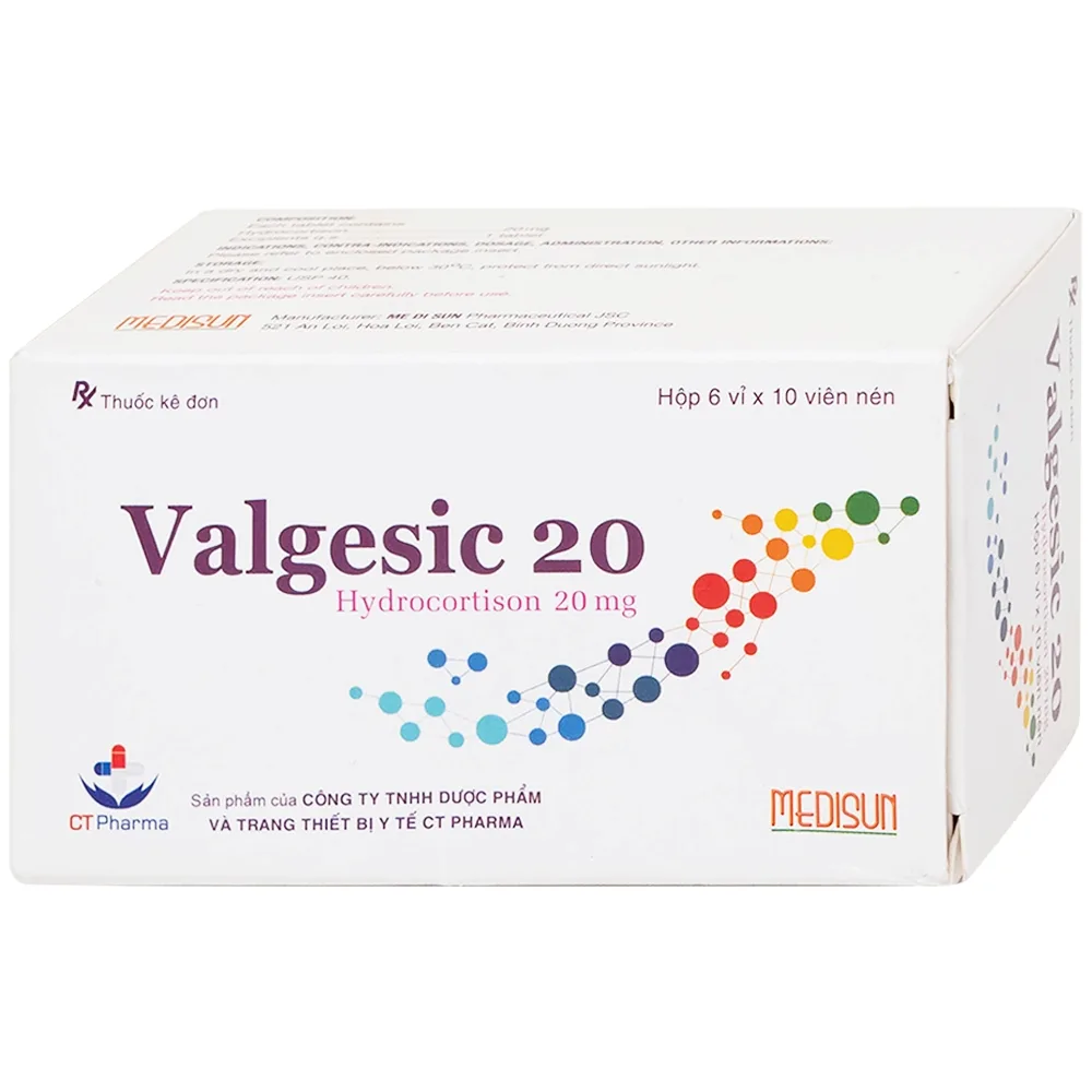 Hình ảnh Valgesic 20mg Medisun liệu pháp thay thế tăng sản lượng thận ở trẻ (6 vỉ x 10 viên)