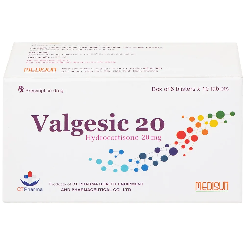 Hình ảnh Valgesic 20mg Medisun liệu pháp thay thế tăng sản lượng thận ở trẻ (6 vỉ x 10 viên)