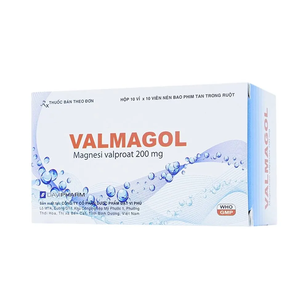 Hình ảnh Thuốc Valmagol 200mg Davipharm điều trị các cơn đau toàn thể, cục bộ (10 vỉ x 10 viên)