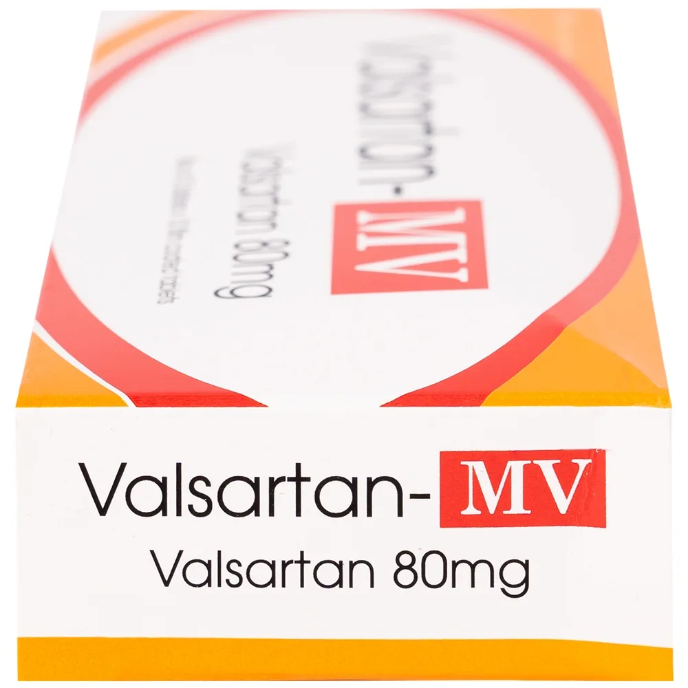 Hình ảnh Thuốc Valsartan-MV 80mg USP điều trị bệnh tăng huyết áp và suy tim (3 vỉ x 10 viên)