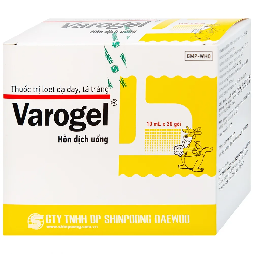 Hình ảnh Hỗn dịch uống Varogel Shinpoong Deawoo điều trị viêm loét dạ dày, tá tràng (20 gói x 10ml)