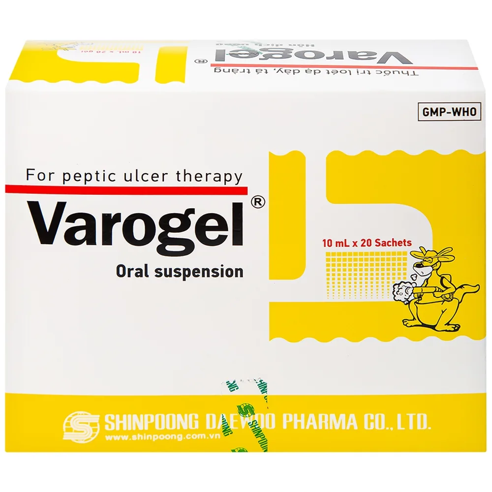 Hình ảnh Hỗn dịch uống Varogel Shinpoong Deawoo điều trị viêm loét dạ dày, tá tràng (20 gói x 10ml)