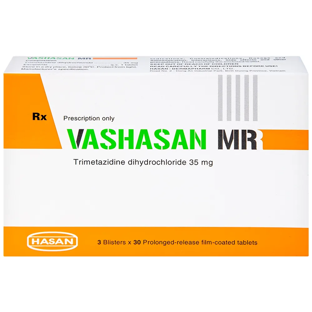 Hình ảnh Thuốc Vashasan MR 35 Hasan điều trị đau thắt ngực (3 vỉ x 30 viên)